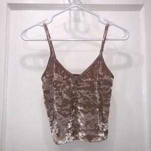 Beige Velvet Top